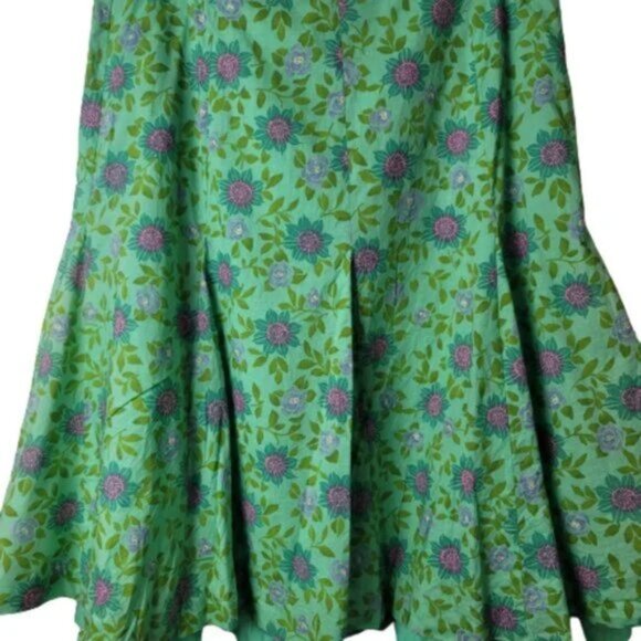 Garnet Hill A-Line Midi Cotton Floral Skirt - Picture 5 of 9